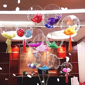 50 PCs Clear Bobo Balloons 20 inches Transparent Bubble Balloon for Light Up LED Balloons,Christmas, Party Events, Wedding, Anniversary, Indoor and Outdoor Decoration, Family Reunion and Birthdays