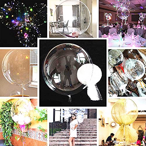 50 PCs Clear Bobo Balloons 20 inches Transparent Bubble Balloon for Light Up LED Balloons,Christmas, Party Events, Wedding, Anniversary, Indoor and Outdoor Decoration, Family Reunion and Birthdays