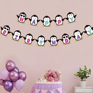 Penguin Happy Birthday Banner, Cute Penguin Inspired Birthday Sign, Penguin Bday Party Decorations