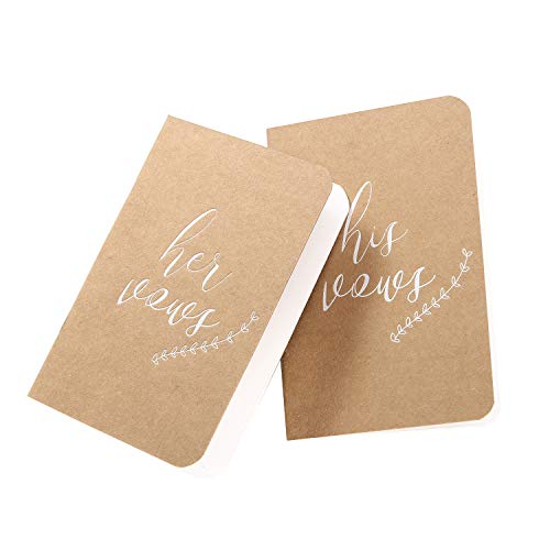 AKITSUMA Vow Books, Wedding Vows Book, His and Hers Vow Book, Brown Kraft Paper Set of 2, US-AKI-012 (Kraft)