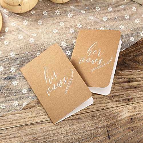 AKITSUMA Vow Books, Wedding Vows Book, His and Hers Vow Book, Brown Kraft Paper Set of 2, US-AKI-012 (Kraft)