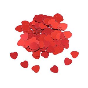 mefuny heart confetti red table confetti metallic foil for party wedding happy birthday baby shower bridal shower festival valentine’s day theme party decorations supplies(60g，2400pieces)