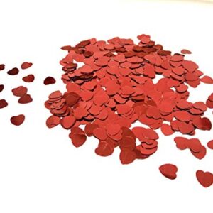 Mefuny Heart Confetti Red Table Confetti Metallic Foil for Party Wedding Happy Birthday Baby Shower Bridal Shower Festival Valentine's Day Theme Party Decorations Supplies(60g，2400pieces)