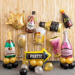 Beer Cup Balloons Set of 4, Beer Cup Helium Mylar Balloons Decor Fit for Summer Party, Beer Festival, Birthday Party and More, 27.5 x 22inch (Gold)