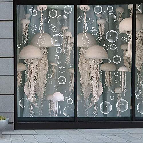 XIAOMAN Transparent Bubble Wall Decal Sticker Cutout Kid's Under The Sea Birthday Party Decoration Blue White Colour Bubble Ocean Background Decor Water Soap Bath Decor for Mermaid Baby Shower (White)