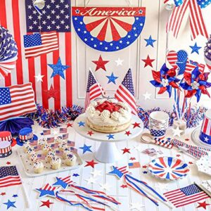 Winnwing Independence Day Patriotic American Flag with Glitter Star Table Scatter Confetti Decor for 4th of July National Memorial Presidents Birthday Party Blue,white,red