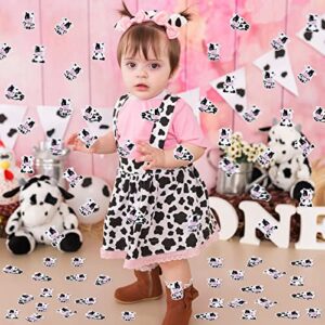 200 Pieces Cow Confetti for Birthday Baby Shower Party, Cow Theme Party Decorations Boys Girls, Farm Animal Cow Print Party Supplies, Holy Cow Im One Moo Moo Birthday Decor