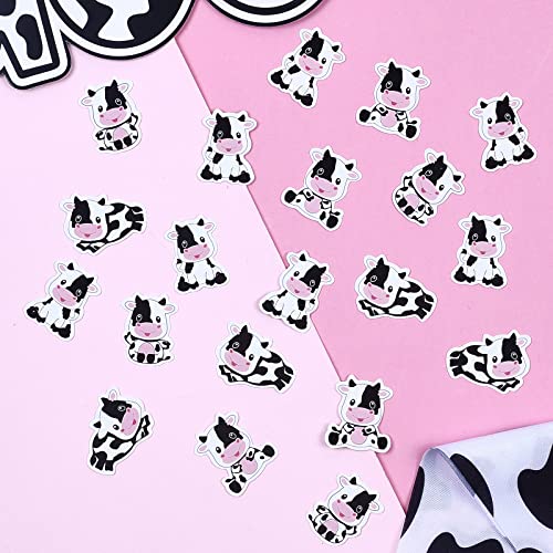 200 Pieces Cow Confetti for Birthday Baby Shower Party, Cow Theme Party Decorations Boys Girls, Farm Animal Cow Print Party Supplies, Holy Cow Im One Moo Moo Birthday Decor