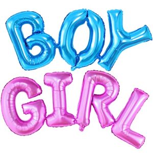 katchon, boy or girl balloon letters – 42 inch | boy girl balloons for gender reveal decorations | boy or girl gender reveal party supplies | boy or girl foil balloon for baby shower decorations