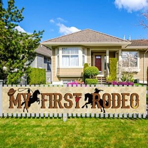 Labakita Lager My First Rodeo Banner, West Cowboy Cowgirl Theme 1st Birthday Banner, Mexican Rodeo Themed 1st Birthday Party Decorations