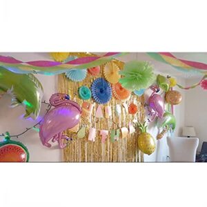 Beach Summer Tropical Party Theme Flamingo and Pineapple Balloons Palm Tree Mylar Balloon for Flamingo and Pineapple Party Decorations Luau Party Hawaiian Flamingo Party Supplies (Set of 6)