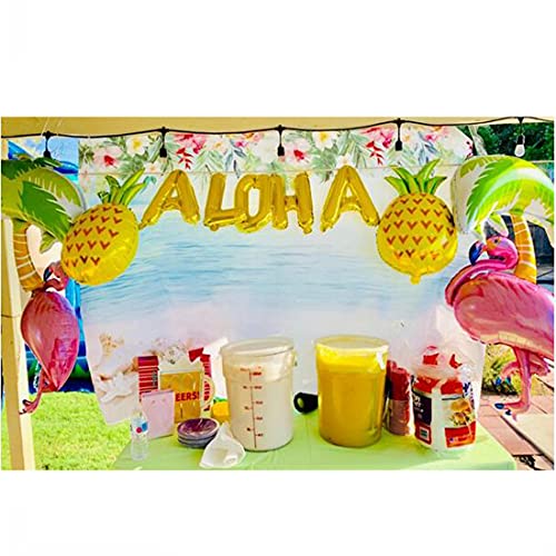 Beach Summer Tropical Party Theme Flamingo and Pineapple Balloons Palm Tree Mylar Balloon for Flamingo and Pineapple Party Decorations Luau Party Hawaiian Flamingo Party Supplies (Set of 6)