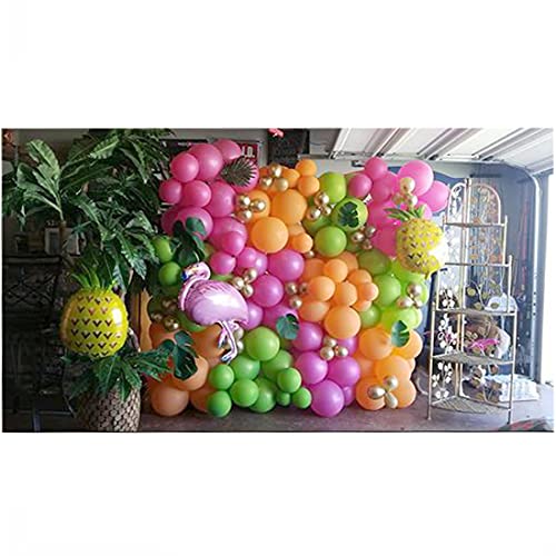 Beach Summer Tropical Party Theme Flamingo and Pineapple Balloons Palm Tree Mylar Balloon for Flamingo and Pineapple Party Decorations Luau Party Hawaiian Flamingo Party Supplies (Set of 6)