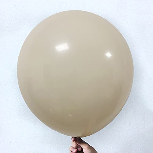 Sand White Balloons 18 Inch 10 Pcs Baby Shower Party Balloons Happy Birthday Decoration Balloons Cream White Helium Balloons