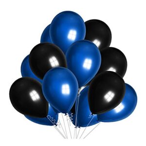 10inch pearl dark blue pearl black balloons 100pcs perfect for birthday party bridal baby shower engagement wedding party decor (blue)