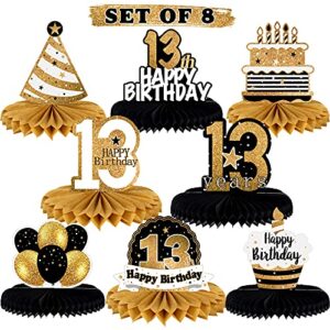 lingteer happy 13th birthday table honeycomb centerpieces cheers to 13th birthday thirteen years old party table decorations gift sign.