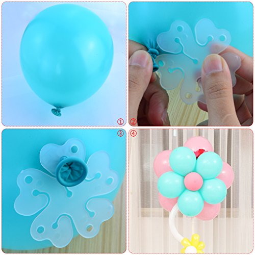 baotongle 50 pcs Portable Flower Shape Balloon Clips Holder for Wedding Event Decorations Birthday Party Supplies