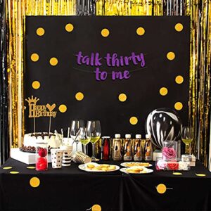 Talk Thirty To Me Purple Glitter Banner - 30th Birthday Party Decorations and Supplies