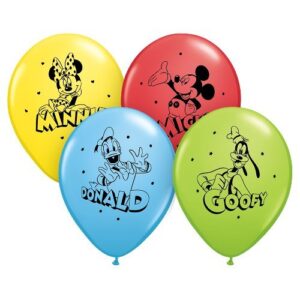 pioneer party group officially licensed disney 12-inch latex balloons, mickey and pals assorted colors, 6-count