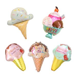 5pcs kawaii ice cream balloons party supplies decorations food summer birthday baby shower themed party favor
