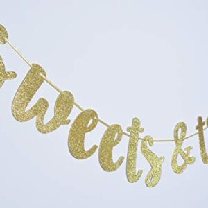 Sweets & Treats Gold Glitter Bunting Banner , Engagement ,Bridal Shower, Wedding Party Decorations (Gold)