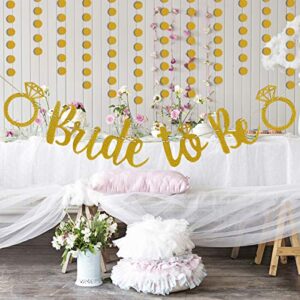 Gold Glitter Bride to Be Banner Bridal Shower Banner Bride to Be Sign for Bridal Shower Wedding Engagement Bachelorette Party Decor