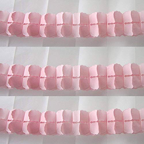 6 Pieces 11.8 Feet 4-Leaf Hanging Clover Garland Tissue Paper Flowers Garland Reusable Party Streamers for Party Decorations Wedding Decorations (Pink)