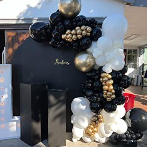 ZFUNBO Black Balloons Different Sizes 95 PCS 18"+12"+10"+5" Matte Black Latex Balloons Black Balloons Garland Kit with Garland Strip for Baby Shower Wedding Halloween Birthday Party Decoration