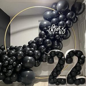 ZFUNBO Black Balloons Different Sizes 95 PCS 18"+12"+10"+5" Matte Black Latex Balloons Black Balloons Garland Kit with Garland Strip for Baby Shower Wedding Halloween Birthday Party Decoration