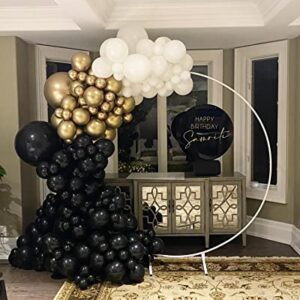 ZFUNBO Black Balloons Different Sizes 95 PCS 18"+12"+10"+5" Matte Black Latex Balloons Black Balloons Garland Kit with Garland Strip for Baby Shower Wedding Halloween Birthday Party Decoration