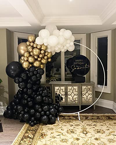 ZFUNBO Black Balloons Different Sizes 95 PCS 18"+12"+10"+5" Matte Black Latex Balloons Black Balloons Garland Kit with Garland Strip for Baby Shower Wedding Halloween Birthday Party Decoration