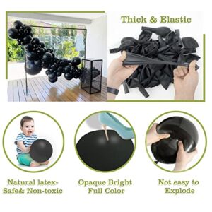 ZFUNBO Black Balloons Different Sizes 95 PCS 18"+12"+10"+5" Matte Black Latex Balloons Black Balloons Garland Kit with Garland Strip for Baby Shower Wedding Halloween Birthday Party Decoration