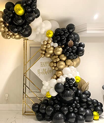 ZFUNBO Black Balloons Different Sizes 95 PCS 18"+12"+10"+5" Matte Black Latex Balloons Black Balloons Garland Kit with Garland Strip for Baby Shower Wedding Halloween Birthday Party Decoration