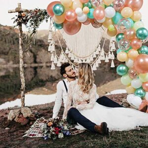 95Pcs Champagne Balloon Garland Arch Kit, Teal Metallic Green Rose Gold Confetti Latex Balloons Backdrop Decorations for Bridal Baby Shower Wedding Anniversary Graduation Cocktail Party Supplies