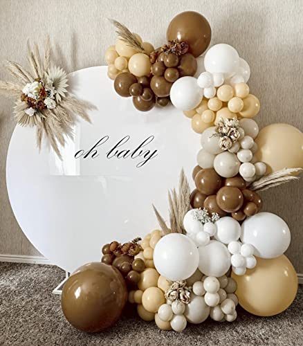 Brown Balloon Garland Kit, JOGAMS 129 Pack Neutral Balloon Arch, 5/10/18 Inch Brown Nude Balloons for Baby Shower Bridal Shower Birthday Decorations Neutral Theme Party Decorations