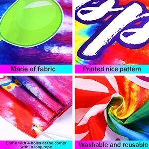 Tie Dye Birthday Banner Tie-Dye Themed Happy Birthday Background Tie Dye Birthday Party Decorations Supplies Rainbow Colorful Paint Photo Booth Props