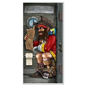 pirate captain restroom door cover party accessory (1 count) (1/pkg)