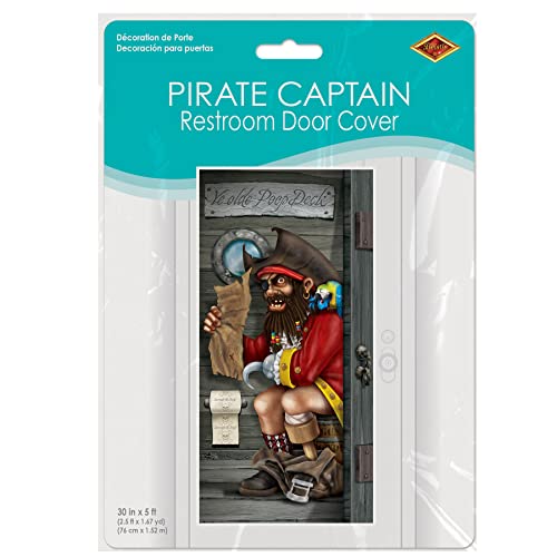 Pirate Captain Restroom Door Cover Party Accessory (1 count) (1/Pkg)