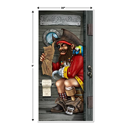 Pirate Captain Restroom Door Cover Party Accessory (1 count) (1/Pkg)