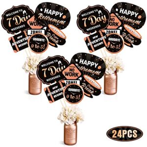 retirement party centerpieces women rose gold happy retirement party centerpieces sticks glitter table toppers decorations party photo booth props set of 24