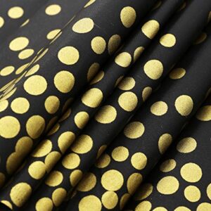 4 Pack Black Disposable Plastic Tablecloths 54x108 Inch Rectangle Table Cover with Gold Dot Confetti for Graduation, Birthday and Cocktail Party Anniversary Event