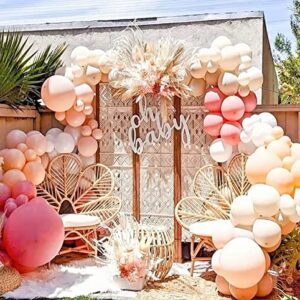 Dusty Rose Pink Nude Peach Neutral Brown Ivory White Boho Balloons Balloon Garland Kit, Boho Neutral Birthday Wedding Baby Shower Party Decorations for Girl