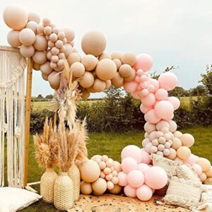 Dusty Rose Pink Nude Peach Neutral Brown Ivory White Boho Balloons Balloon Garland Kit, Boho Neutral Birthday Wedding Baby Shower Party Decorations for Girl