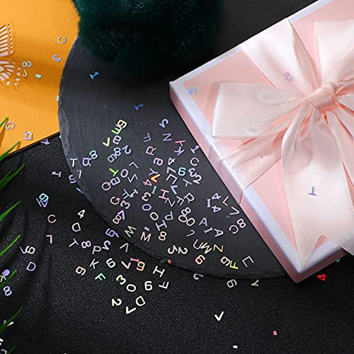 3500 Pieces Alphabet Number and Letter Glitter 6 mm Confetti Holographic Laser Party Confetti Shiny Sequins Table Decorations for DIY Balloons Baby Shower Birthday Wedding Party Nail Arts 2.1 oz/Bag