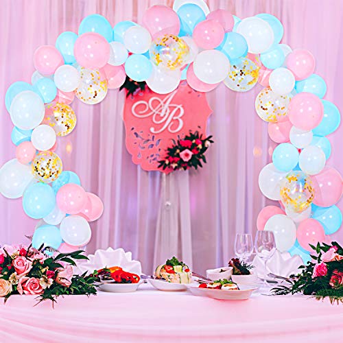 Tatuo 112 Pieces Baby Blue Pink Balloon Arch Kit Gender Reveal Balloon Garland for Baby Shower Wedding Birthday Party Decorations