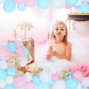 Tatuo 112 Pieces Baby Blue Pink Balloon Arch Kit Gender Reveal Balloon Garland for Baby Shower Wedding Birthday Party Decorations