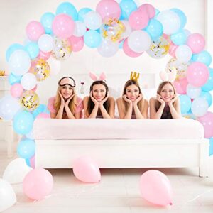 Tatuo 112 Pieces Baby Blue Pink Balloon Arch Kit Gender Reveal Balloon Garland for Baby Shower Wedding Birthday Party Decorations