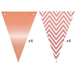 Older Wiser Hotter Banner, Funny Birthday Party Decorations for Adults, Rose Gold Glitter Party Supplies for Women, 30th 40th 50th 60th 70th 80th Bday Triangle Flags Sign Decor