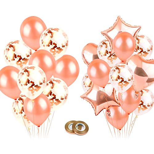 21st Birthday Decorations Party Supplies Kit for Her Include Finally 21st Birthday Sash, Birthday Banner, Number 21 Birthday Balloons, Rose Gold Curtain, Heart & Star Foil Balloon, Latex Balloons