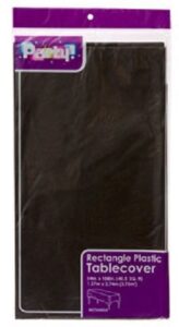 black plastic table covers, 54×108″ (2-pack)